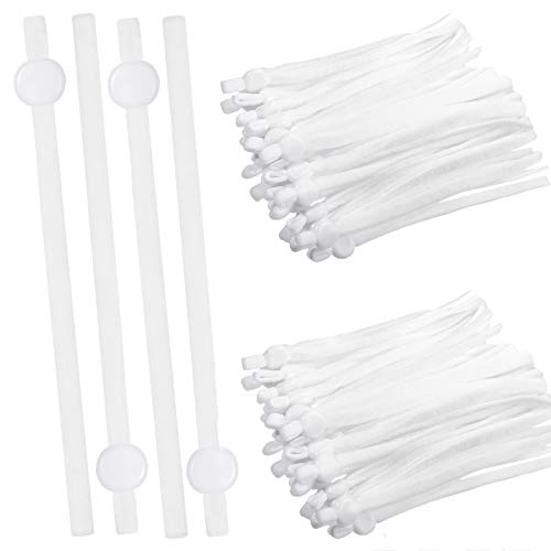 500 Pieces Sewing Cord Bands Elastic Flat Bands with Adjustable Buckle Stretchy Earloop Strap Adjustable Anti-Slip Ear Band for DIY Making Supplies (White)