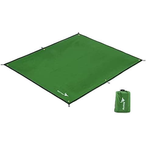 Rottay Zeltplane Wasserdicht, Dunkelgrün Camping Zelt Tarp Zeltunterlage für Hängematte, Regenschutz Sonnenschutz für Outdoor Camping MEHRWEG Wandern, Leichte Tragbare für Wandern Reisen Cover