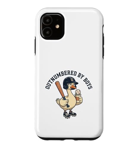 Outnumbered By Boys Mom Of Boys Baseball Mom Coffee Goose �X�}�z�P�[�X iPhone 11 �p