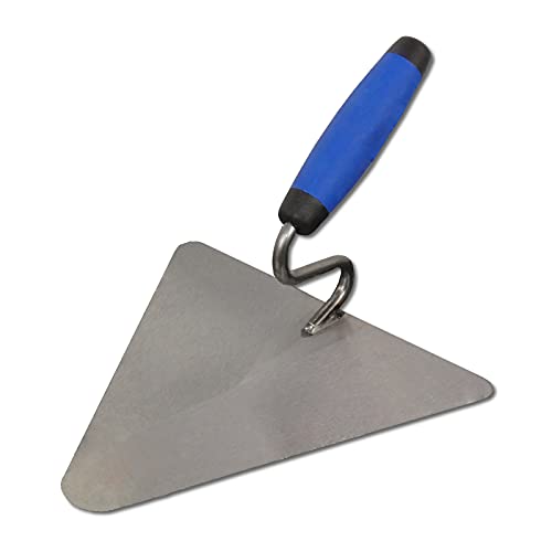 DEWEPRO Truelle Berlinoise Maçon 220 x 215 mm – Lame Acier Trempé 1,2 mm Poli Conique – Col de Cygne en S – Poignée 2K Ergonomique Antidérapante – Outil Professionnel Maçonnerie Plâtrage