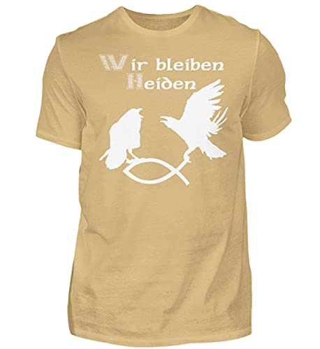 T-Shirt pour Homme Hugin & Munin Beige en Coton Premium S