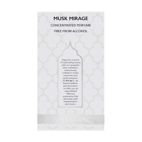 Image of Ossa Musk Mirage Concentrated Perfume 6ml | Alcohol Free Roll On Attar For Men And Women | Premium Long Lasting Unisex Fragrance With Sandalwood & Vetiver | Exquisite Scent for All-Day Enjoyment