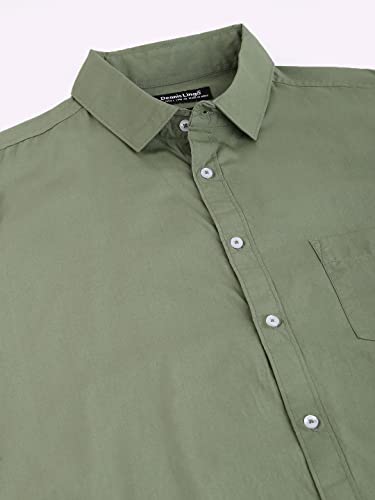 Image of Dennis Lingo Men's Solid Dusty Green Casual Shirt (AZ301 Dusty Green XXL)