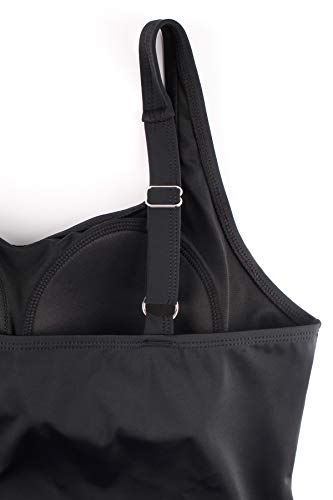 JINXUEER Women's Plus Size Swimsuit Floral Tankini Top Vintage Swimwear4