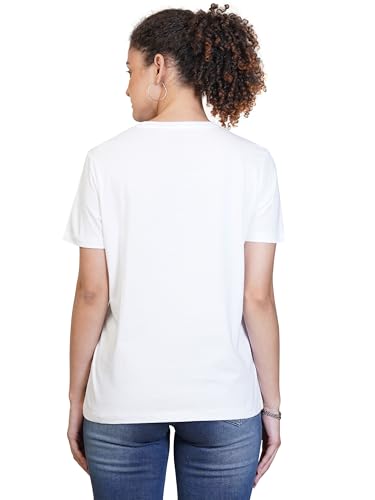 Image of ONE SKY Round Neck T Shirts for Women, Versatile Ladies Wear, Soft & Breathable Printed Tshirt, Relaxed Loose Fit Half Tshirt, Stylish & Durable Tops, Easy to Care Sustainable Summer Tshirt