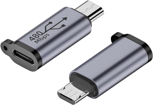 Image of ETZIN USB-C to Micro USB Adapter, USB Type C Female to Micro USB Male Converter USB C to Micro B 2.0 Charge & Data Sync Compatible with Samsung Galaxy S7 S6 J7 Note 5 Kindle Ps4 and More-EPL-1300CC
