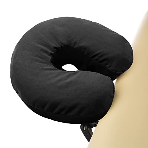 Saloniture 4-Pack Premium Microfiber Face Cradle Covers - Ultra Soft Fitted Massage Table Cradle Cover - Black - Image 3