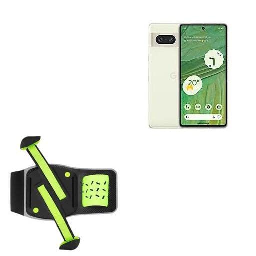 BoxWave Holster Compatible with Google Pixel 7 - FlexSport Armband, Adjustable Armband for Workout and Running - Stark Green