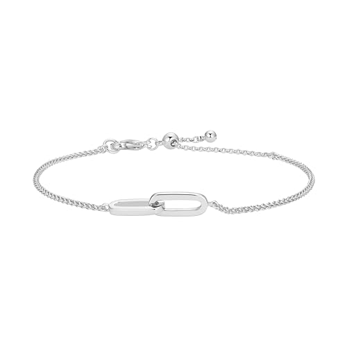 Amazon Essentials Interlocking Oval Paperclip Link Bracelet, 8″