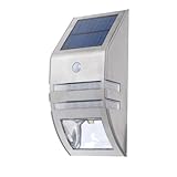 Angoily Solar-wandleuchte Mit Bewegungsmelder Edelstahl Led-beleuchtung Für Außenbereich Weißes...
