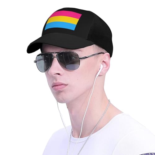 Pansexual Pride Flag Unisex Classic Adjustable Curved Brim Baseball Cap, Trucker Hat4