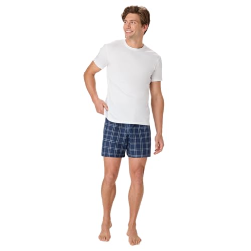 Image of Hanes Men's Underwear Boxers Pack, Cool & Breathable Cotton Underwear, Moisture-Wicking Boxers for Men