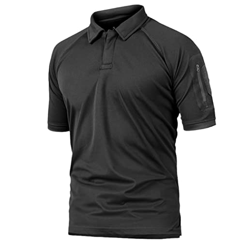 Polo respirant homme manches courtes noir haut léger anti-transpiration taille M