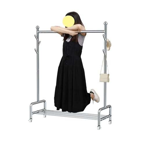 Cintre autoportant à roulettes et portant à vêtements robuste pour magasin de mode