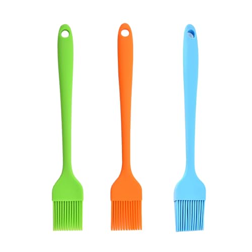 Lmyzcbzl Baking Brush, 3 Pcs Silicone Cooking Brush, Pastry Brushes, BBQ Basting Brush, for Grilling, Baking, Cooking