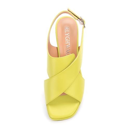 Platform Sandals, Buckle Slingback High Heels for Women, Square Open Toe Fashion Solid Block Heeled Sandal3