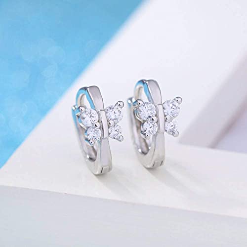 Pendientes de plata 925 sin alergia con cristal transparente de mujer 2