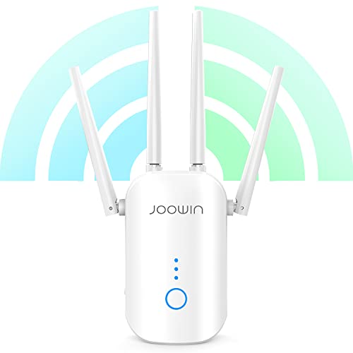 JOOWIN WiFi Extender, WiFi Booster 1200Mbps 5.8Ghz & 2.4GHz Dual Band WiFi Range Extender, Support Wireless WiFi Repeater/Access Point/Router Mode, WPS Easy Setup, Extending WiFi to Your Whole Home