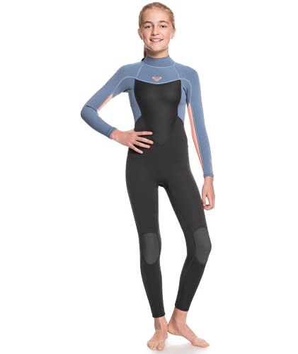 Roxy Girls 3/2 Prologue Back Zip Fullsuit (Cloud Black/Powdered Grey/Sunglow, 16G) #TOP9