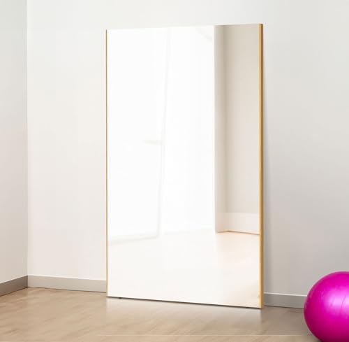 brisafe 日本製鏡面フィルム採用 割れない軽量鏡 全身鏡 姿見鏡 大型鏡 120X180CM フィルムミラー 防災 地震対策 全身見 壁掛け 立て掛け ダンスミラー フィットネス アルミ合金フレーム 安全 おしゃれ スタイリッシュミラー ナチュラル