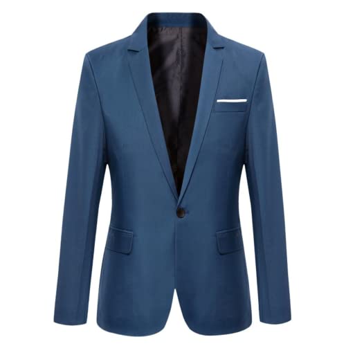 Blazer Masculino Jaqueta Sólida Ajuste Regular Blazer Casual Terno De Um Botão Casaco Blazer Sólido