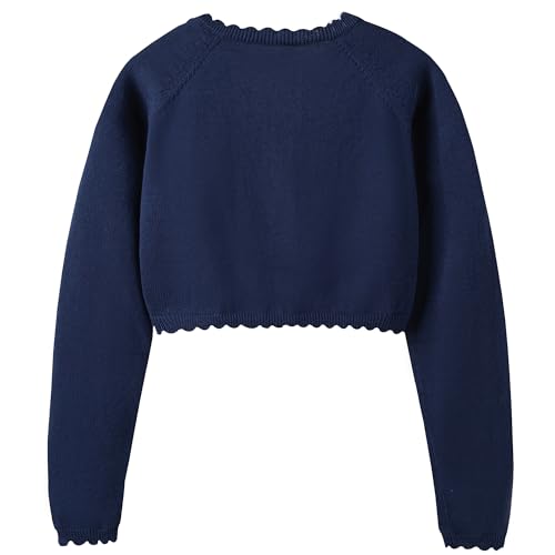 Image of Cropped Shrug Cardigan Girls Cotton Soft Long Sleeve 5-12 Years (Dressy)