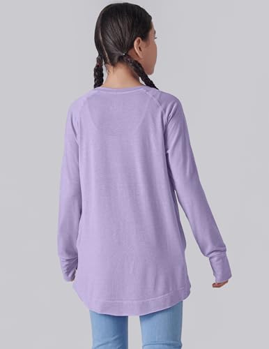 Image of Liberty Pro 2-Pack Girls' Loose Fit Long Sleeve Tunic Tops with Pockets and Thumb Holes, Casual T Shirts for Tween Kids