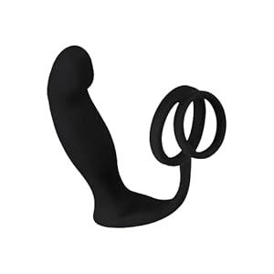 EIS, vibrator, gegroefde siliconen anaal vibrator incl. penis en testikelring’, 13 cm, huidvriendelijke siliconen, waterdicht, oplaadbaar