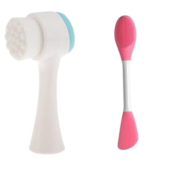 Image of Silicone Manual Dual Face Wash Brush for Deep Pore Exfoliator Massager, Scrub Brush for Gentle Exfoliating, Deep Pore Cleansing Use For Man and Women.