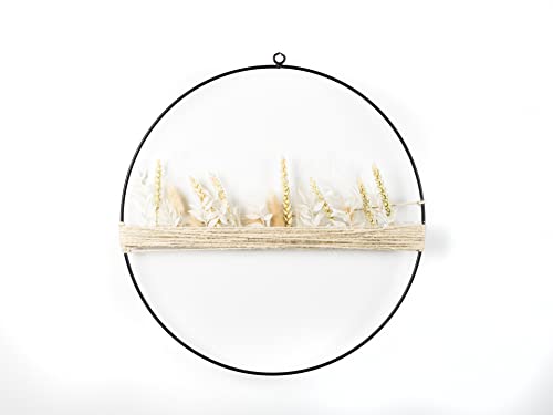 Cercle fleurs séchées poétique - Couronne murale artisanale 30cm