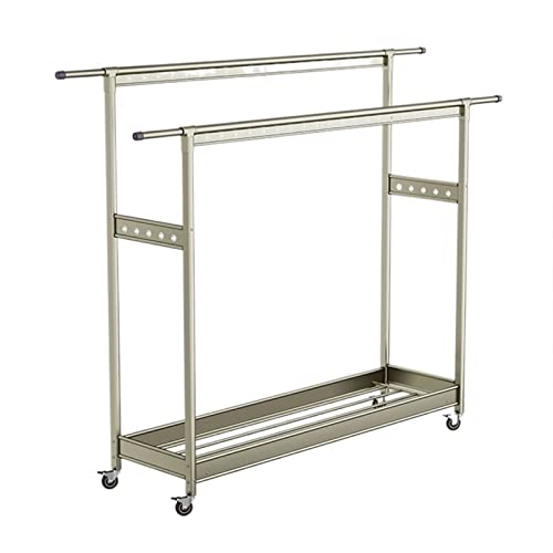 Étendoir à linge amovible en aluminium champagne grand modèle à roulettes