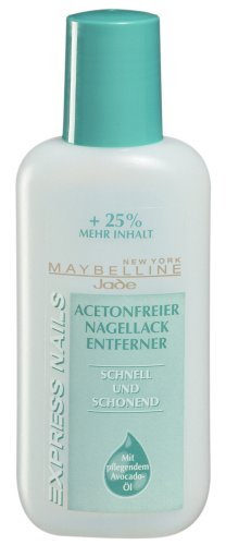 Maybelline Express Nails - Quitaesmalte sin acetona, limpia las uñas a fondo y suavemente, aceite de aguacate nutre e hidrata las uñas, 125 ml