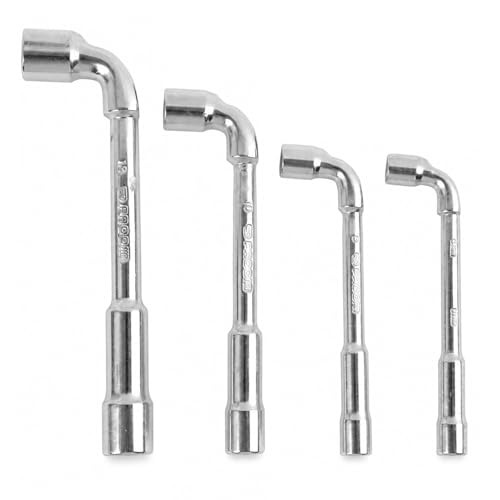 Zuahaly Lot de 4 clés à pipe en acier Chrome Vanadium (CR-V) – Clés à pipe L double embouts hexagonaux 6 mm 8 mm 10 mm 13 mm – Outils durables...