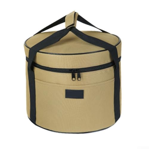 Large Outdoor Cooking Set Bag, Waterproof Picnic Storage Bag with Ergonomic Handle and Soft Lining, 14L Capacity Camping Kitchen Organizer for Cutlery and Cookware, Mud Color（Mud）