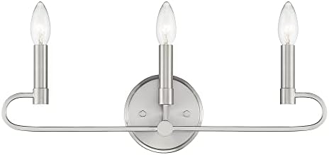 DESIGNERS FOUNTAIN Summit 3 Light Bathroom Vanity Light Fixture, Brushed Nickel, D269C-3B-BN