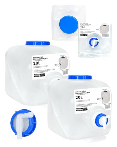Contenedor de Agua Plegable para Camping 5.3 Galones Pack de 2 BEOZINZ