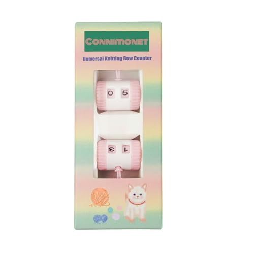 Connimonet Row Counter for Knitting 2 PCS Per Box with Hanging Cord Knitting Needle Marking Tool Plastic Knitting Stitch Counter Crochet Yarn Row Counter (Pink)