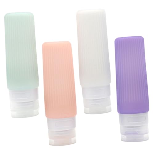 CHICAMPERA 4個携帯用 シリコンスクイーズボトル 旅行用シャンプーボトル ローション容器 こぼれ防止蓋付き 旅行用品 アクセサリー
