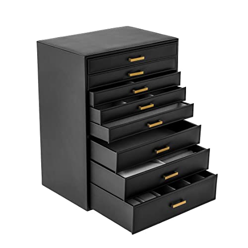 GUKA jewelry Organizer, 8-Layer Storage box, Large Jewelry Box, Earrings Necklace Bracelets Watches and Sunglasses for Women Girls Gift