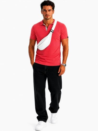 Image of Status Quo Men's Polo T-Shirt | Rich Cotton Blend | Slim Fit | All Day Comfort | Contrast Inner Placket | Polo Collar