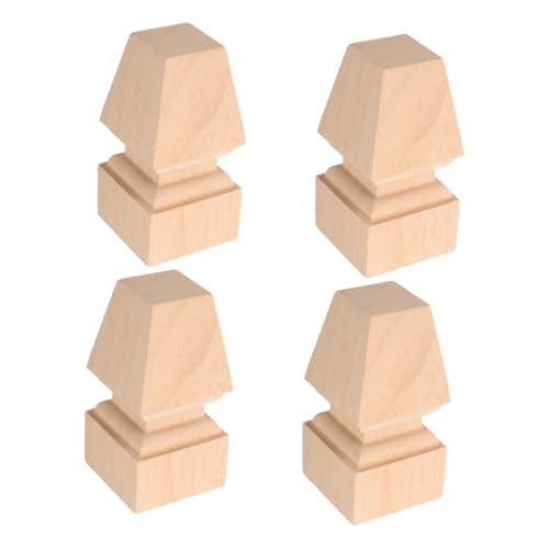 DIYEAH 4 Piezas Patas de Reemplazo de Madera para Muebles de Pies Decorativos para Sofás Mesas y Escritorios Elegante con Tallados Intrincados Adaptable Instalar