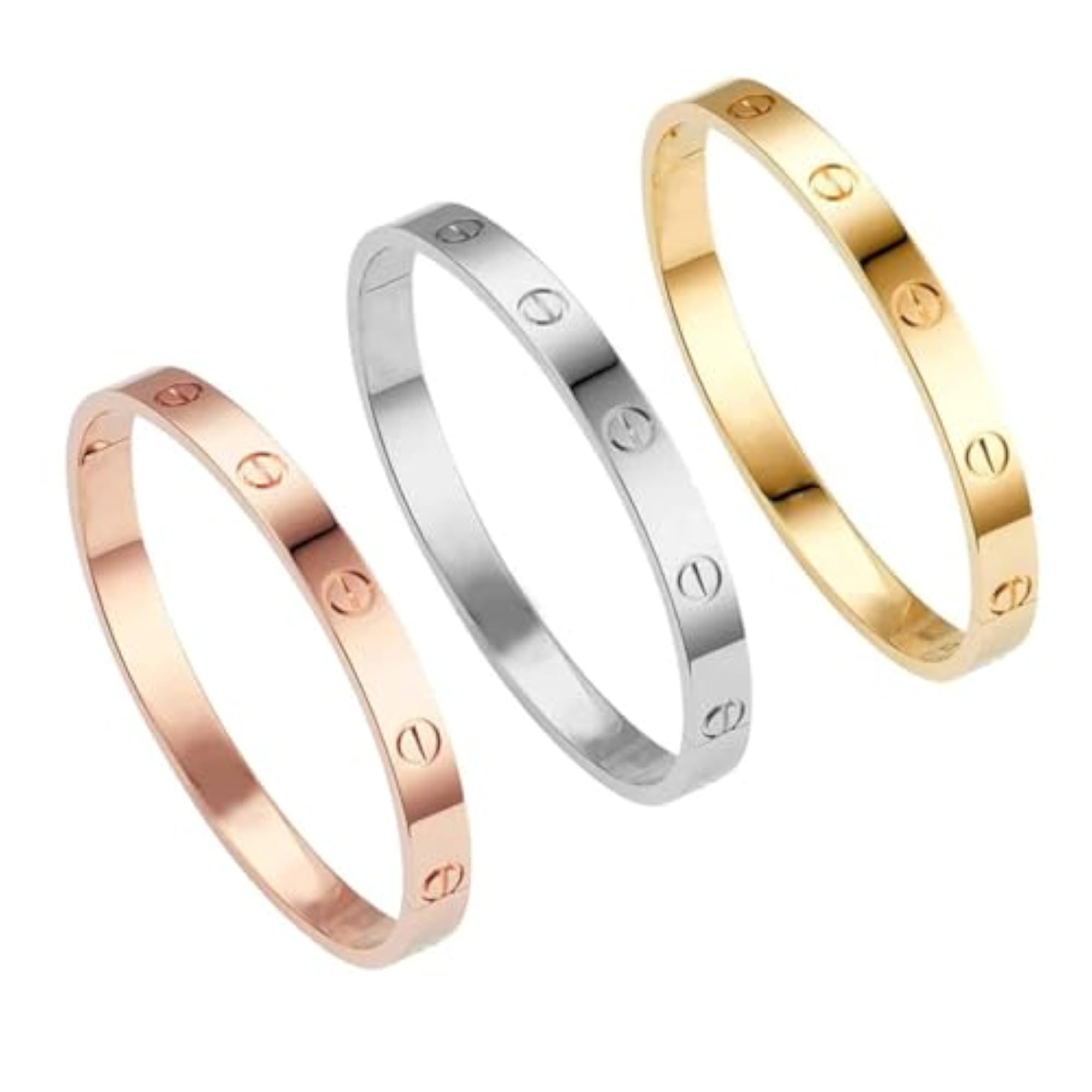 Stylish Stainless Steel Bangle Bracelet Set - Anti Tarnish