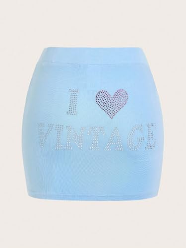 Women's Sequin Heart Letter Mini Skirt