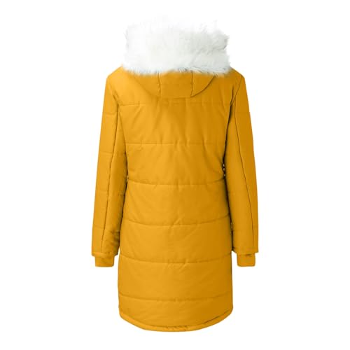 Winter Mantel Damen - Frauen Wintermantel mit für Plus Größen Täglich Dick Gepolsterte Langjacke Warme Oberbekleidung