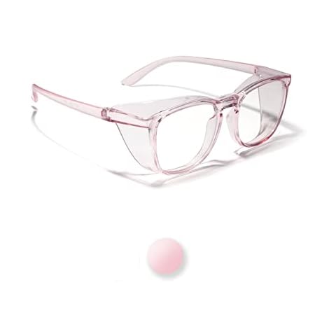Liansan Oversize Anti-Fog Safety Goggles for Nurses, Z87.1 Certified Safety Glasses for women, Square UV Protection Goggles, Protective Eyewear, Medical glasses, healthcare goggles, Light Pink Cover