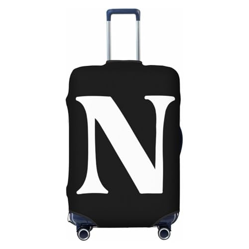 White Letter N Travel Luggage Cover Suitcase Protector Bag,Dust-Proof Fits 18-32 Inch Luggage,Suitcase Sleeve For Kid And Adult,Small