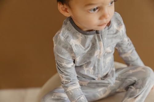Image of Copper Pearl Baby Zip-Up Footie Pajamas - Soft Stretchy Sleep and Play Footies for Boys and Girls