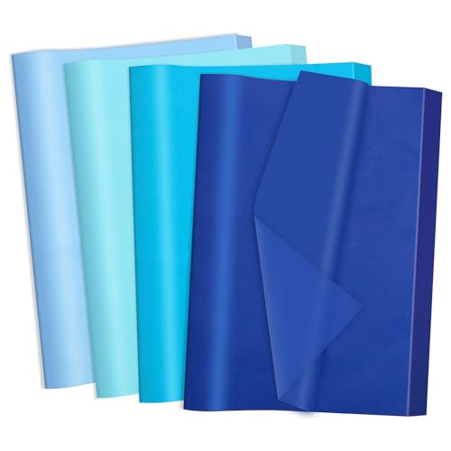 Image of woric 160 Sheets Blue Tissue Paper for Gift Bags 20 X 14 Inches | Baby Blue Wrapping Paper Bulk for Crafts Baby Shower Boy Birthday Bachelorette Party Decorations