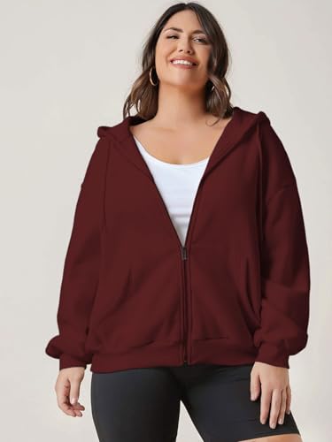 Image of FUNKY MONKEY Plus Size Loose FIT Womens Zip UP Hoodie Sizes Till 5XL