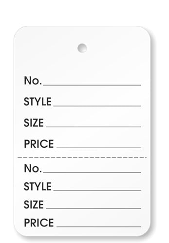 Pack de 1000 etiquetas para ropa grandes sin cuerdas de 1.75x2.875 pulgadas para negocios retail
